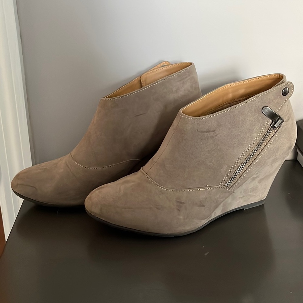 Tan ankle booties